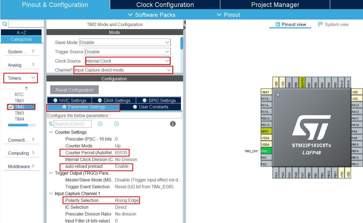 STM32 Blue Pill Timer in Input Capture Mode Configure Timer