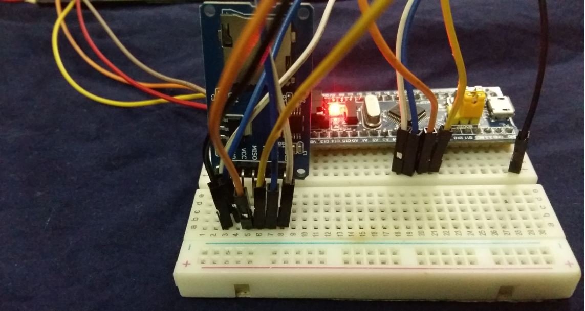STM32 Blue Pill with MicroSD Card Module hardware