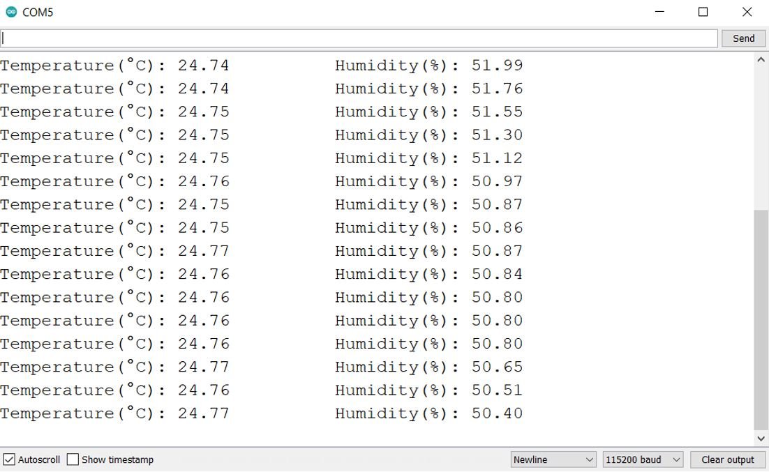 HTU21D with ESP32 Display Sensor Data on Serial Monitor