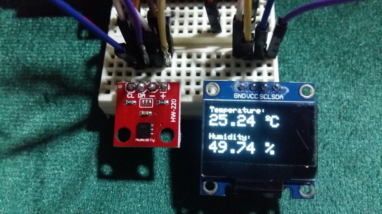 HTU21D with ESP32 and OLED Demo