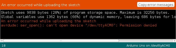 Arduino IDE in Linux Permission denied for port