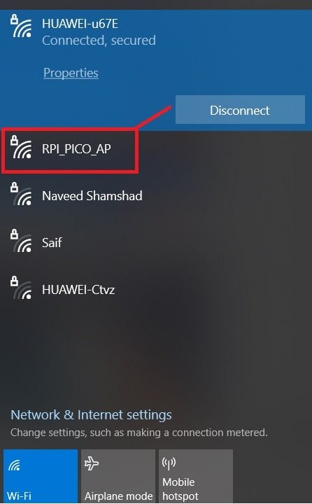 Raspberry Pi Pico W broadcasting SSID