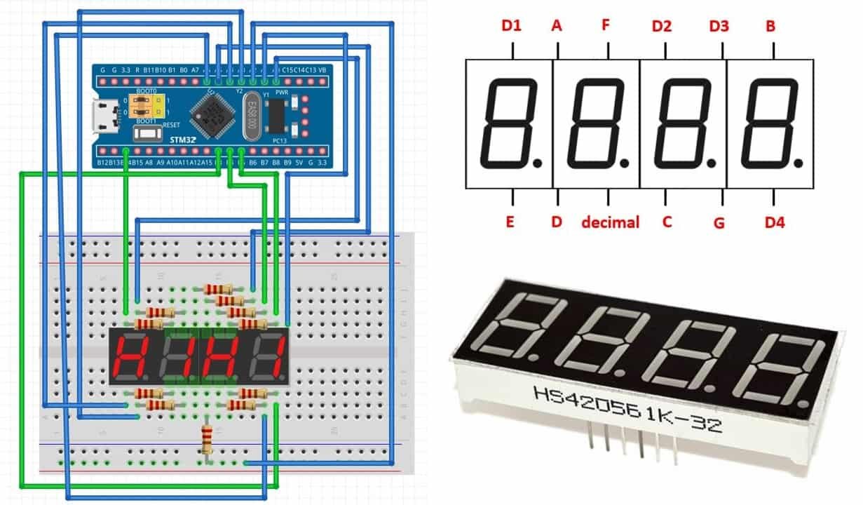 thumbnail image 2 of Green 7-segment Clock Display - 1.2 Digit Height : ID 1266 : Industries, Unique & Fun DIY Electronics And Kits 2 of 11
