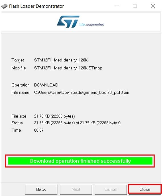 STM32 Flash Loader 7
