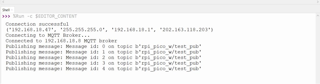 Raspberry Pi Pico W MQTT Publisher Data to Broker