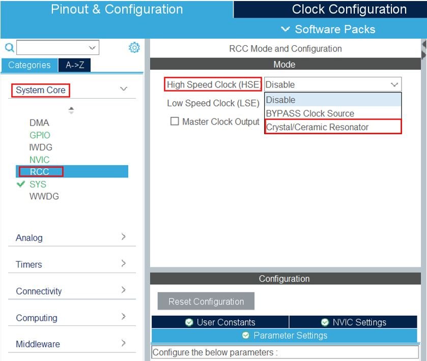 STM32 Nucleo clock settings STM32CubeIDE