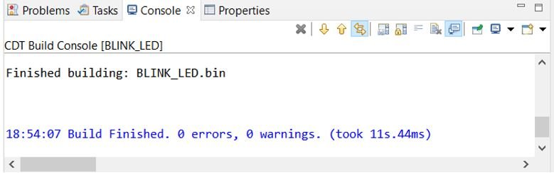 STM32CubeIDE build project output