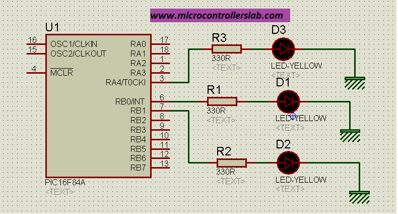 LED interfacing with microcontroller
