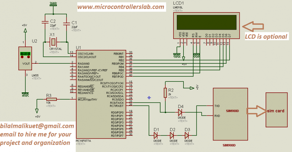 Wireless Temperature Sensor using GSM and Microcontroller