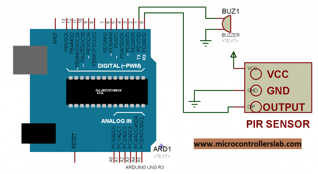 PIR sensor interfacing with Arduino