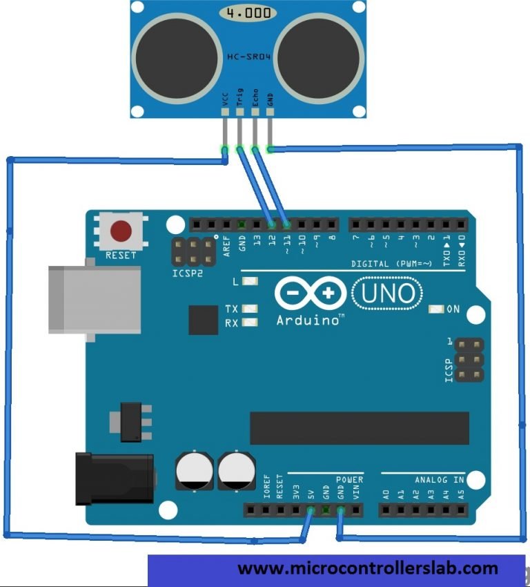Distance Measurement Using Arduino Ultrasonic Sensor Code