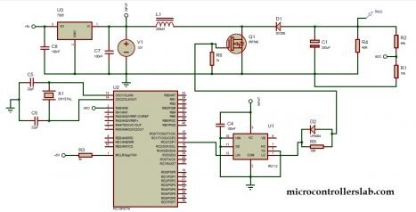 Boost converter using IR2110 and pic microcontroller