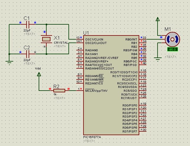 circuit diagram of  moto interfacing with pic microcontroller