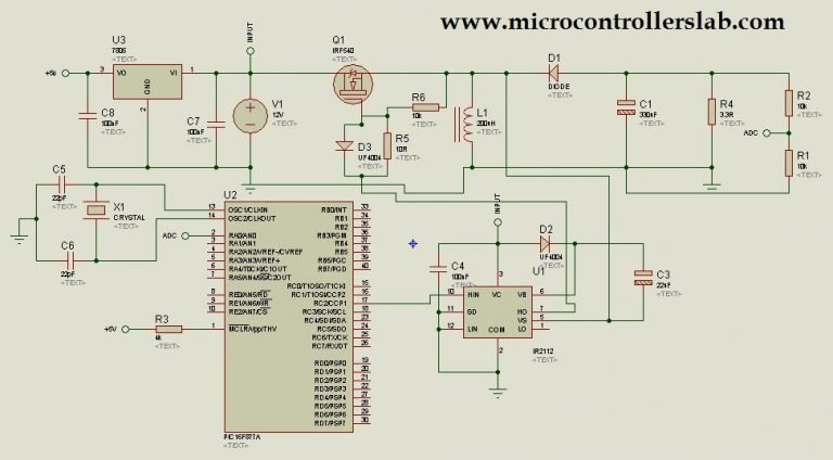 circuit diagram of buck boost conveter using IR2110