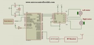 metal detector robot receiver using pic microcontroller