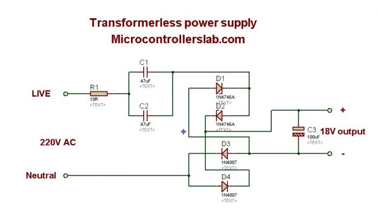 Transfromer less power supply