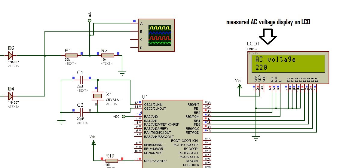 How to measure ac voltage using pic microcontroller
