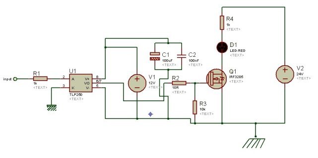 isolated MOSFET driver TLP250 as a low side driver