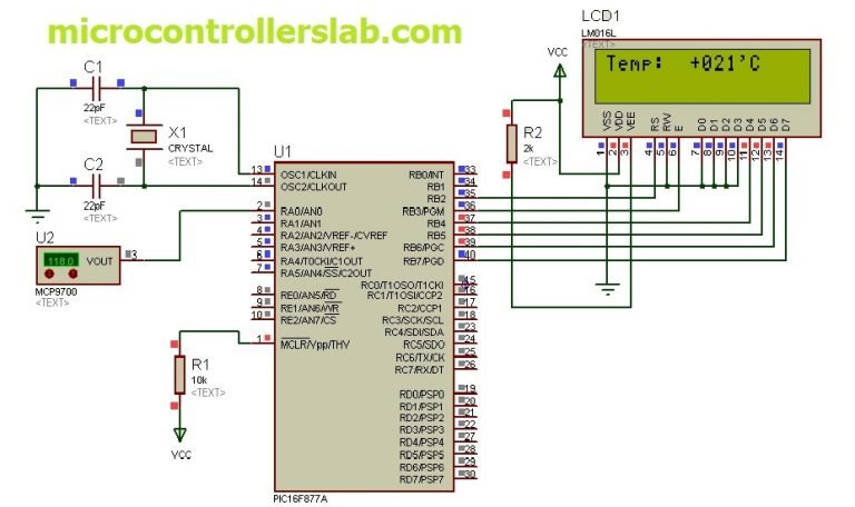 MCP9700 interfacing with pic microcontroller