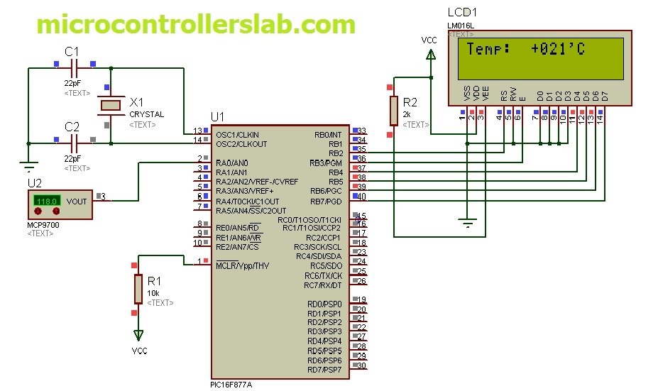 MCP9700 interfacing with pic microcontroller