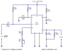 FREQUENCY TO VOLTAGE CONVERTER CIRCUIT diagram