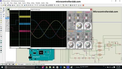 Three phase sine wave inverter circuit using Arduino