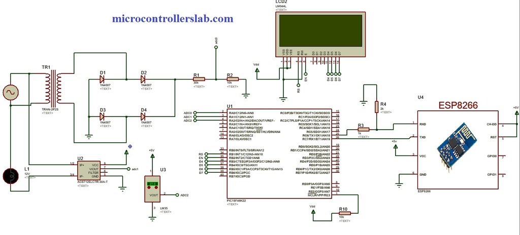 Remote Monitoring of Transformer Generator Health over Internet System circuit diagram