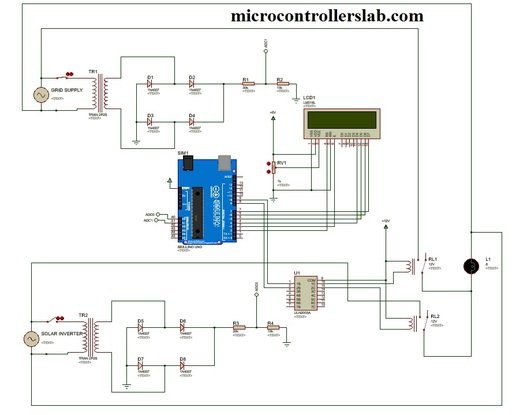 Automatic power source selector circuit using Arduino