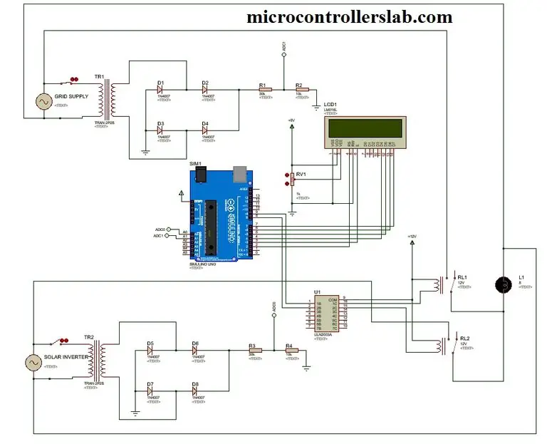 Automatic power source selector circuit using Arduino