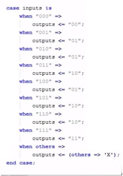 vhdl case multiple assignments