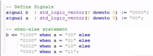 vhdl if else assignment