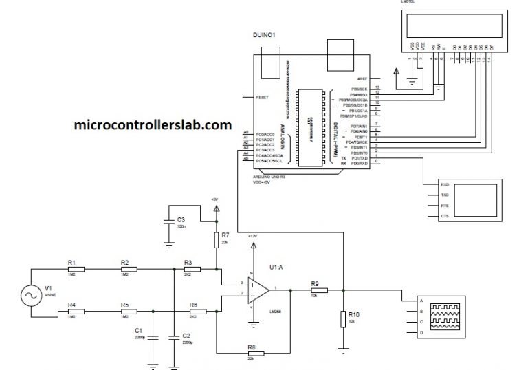 AC Voltage Measurement using Arduino – Difference Amplifier Technique