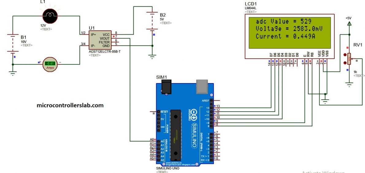 Acs712 current sensor interfacing with Arduino ac dc current measurement