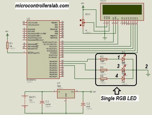 small led panel for microcontroller