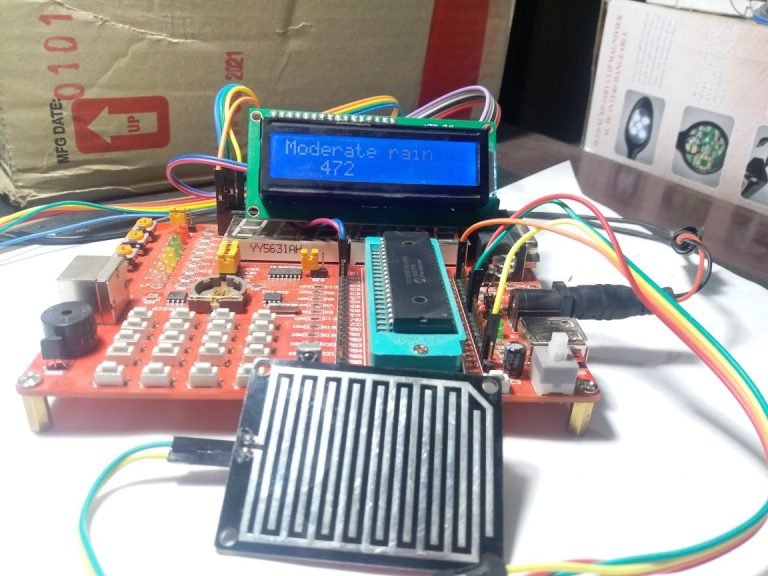 rain detector circuit with pic