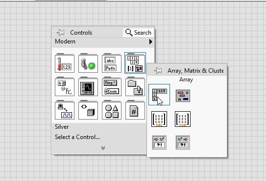 Array constant placement in labview