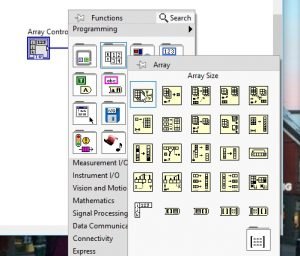 Array size block in labview