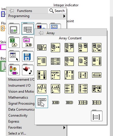 Arrays in labview