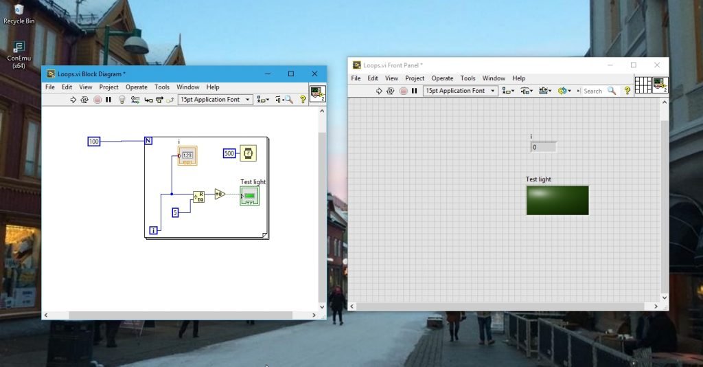 complete example with labview loops