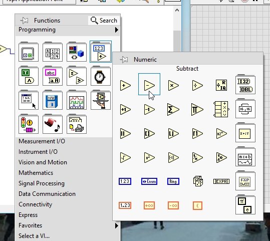 Subtraction in labview 