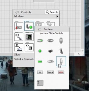 Vertical slide switch in labview