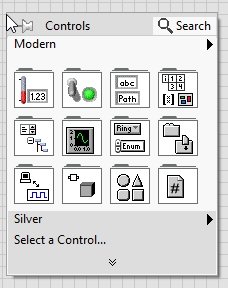control palette in labview