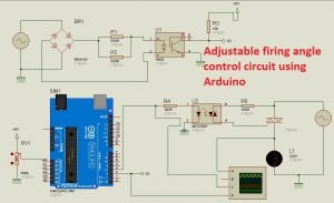 Adjustable firing angle control circuit for thyristor using Arduino