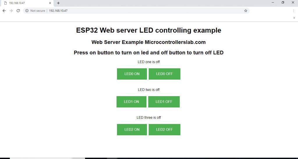accessing ESP32 webserver