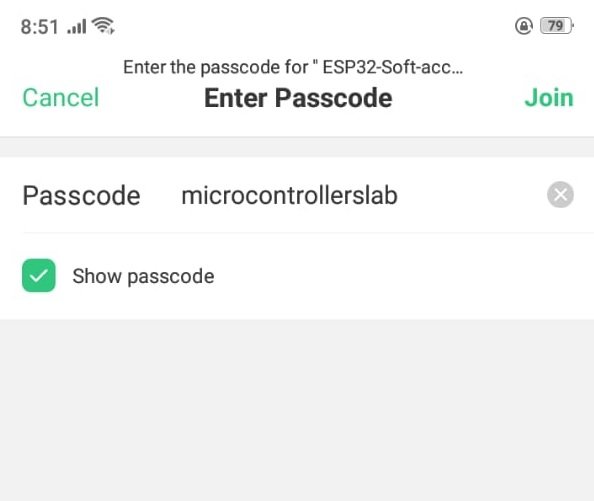 ESP32 soft access point password