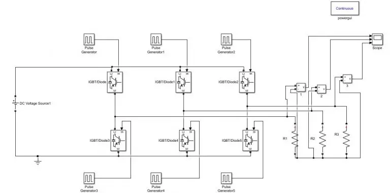 Design Three Phase Inverter using Simulink MATLAB