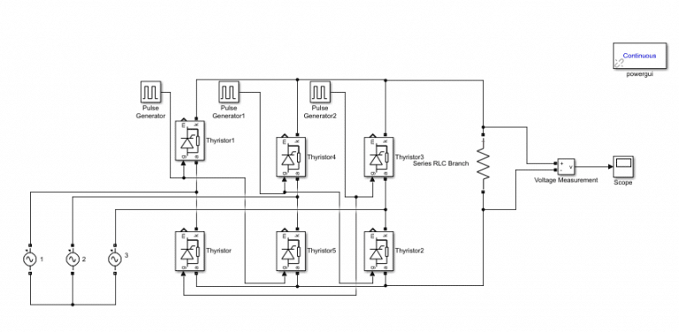 Simulation and design of Three phase Rectifier in Simulink MATLAB