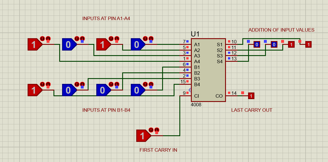 Circuit Diagram For 4 Bit Binary Adder Using Ic 7483 Schema Digital