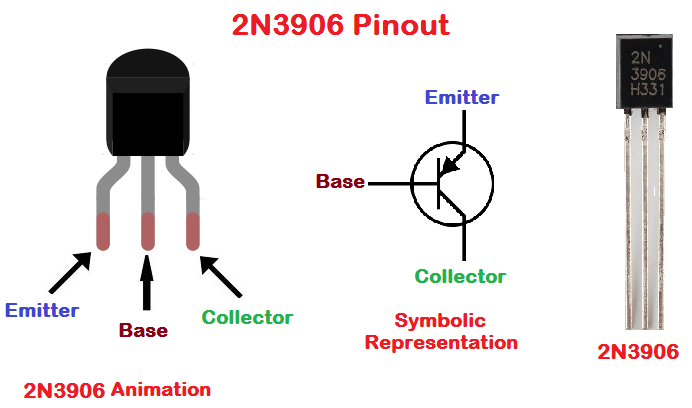 2N3906 PNP Transistor Pinout, datasheet, example and applications