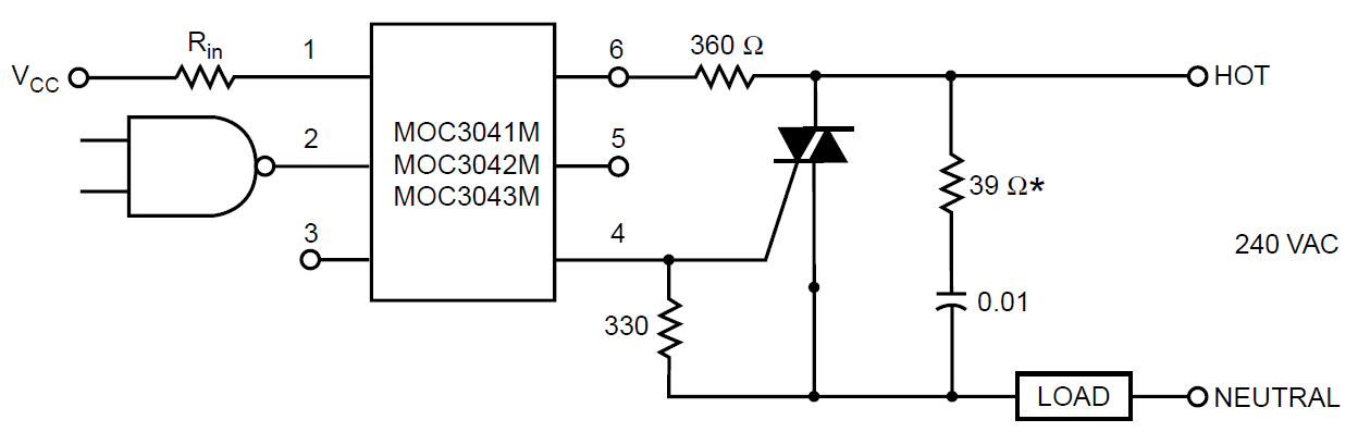 MOC3041 interfacing Circuit Requirement